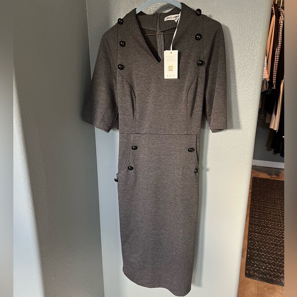 Grace Karin Charcoal Dress - Picture 3 of 5